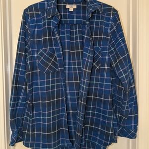 croft & barrow Blue Plaid Button-Down Shirt
